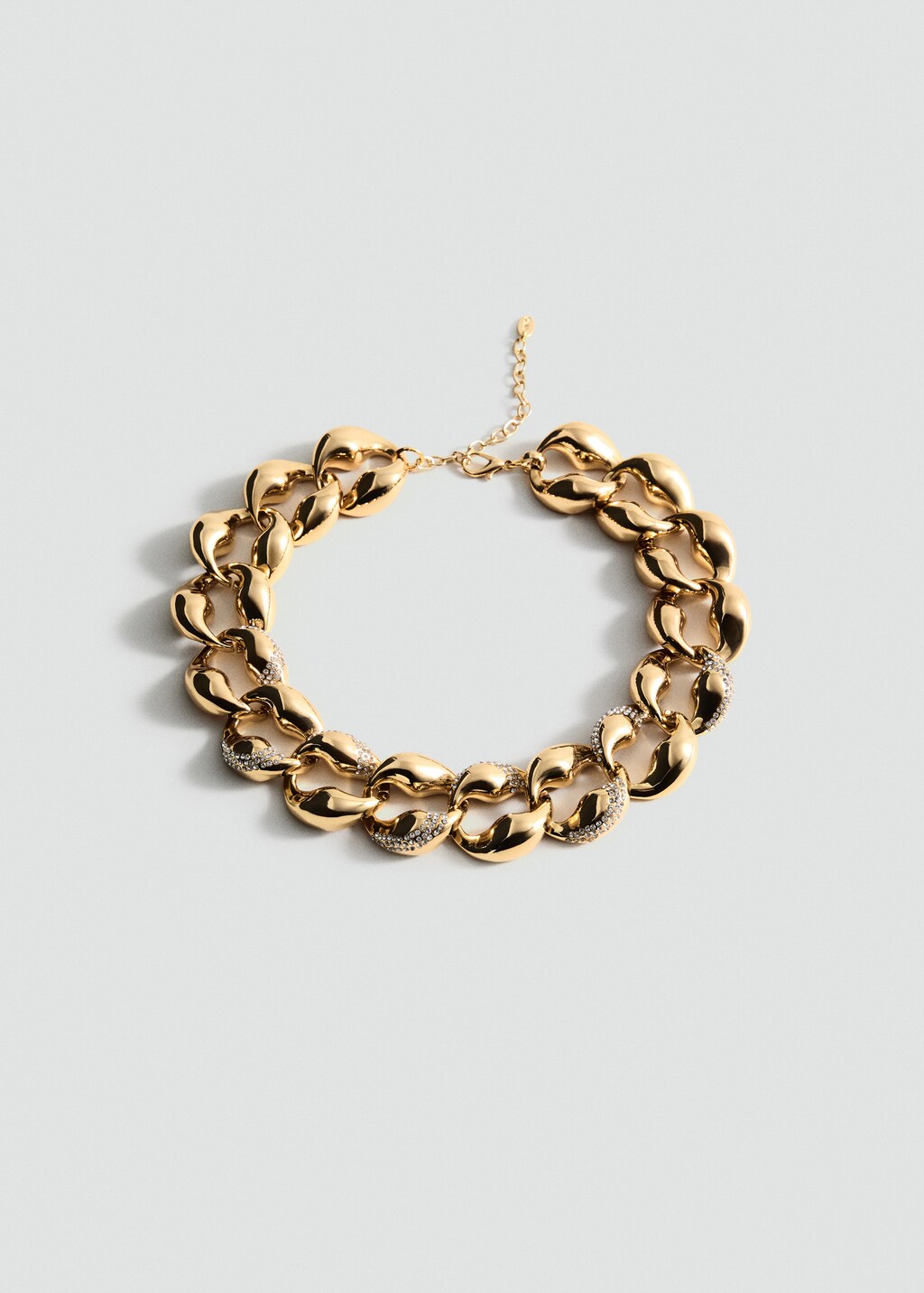 Pendant with rhinestone links - Gold