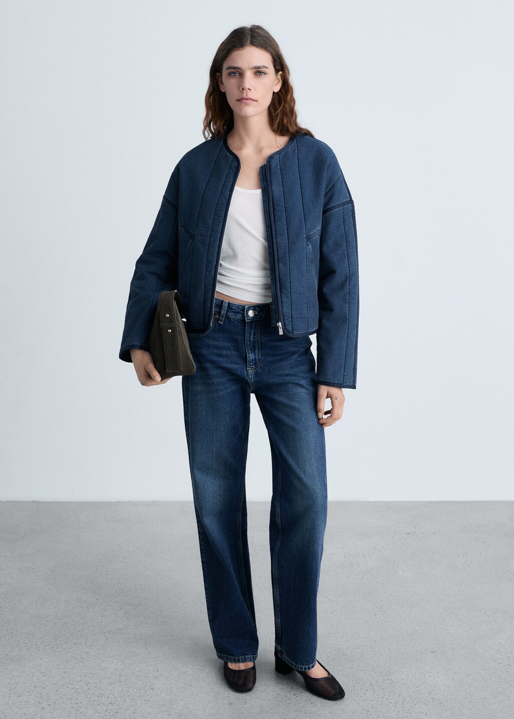 Zipper cotton jacket - Dark Blue