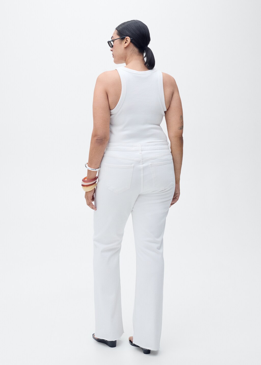 Fiona flared mid-rise jeans - White