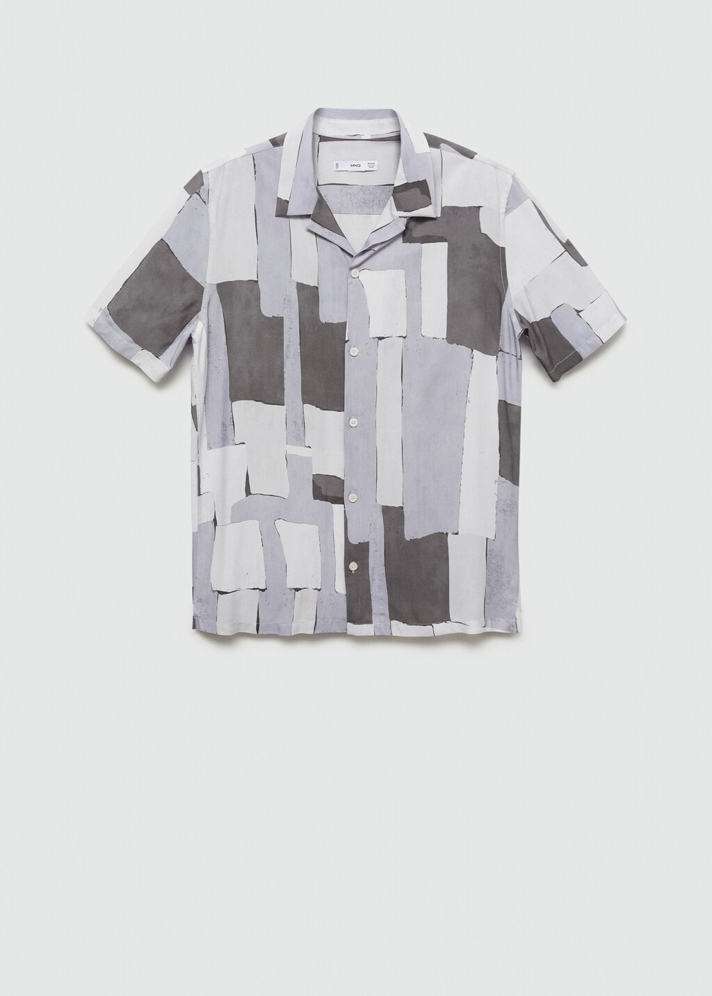 Printed fluid regular-fit shirt - Light/Pastel Grey