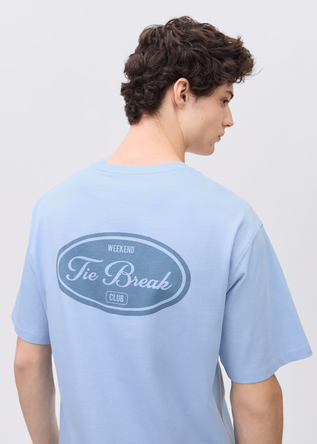 Message cotton T-shirt - Sky Blue