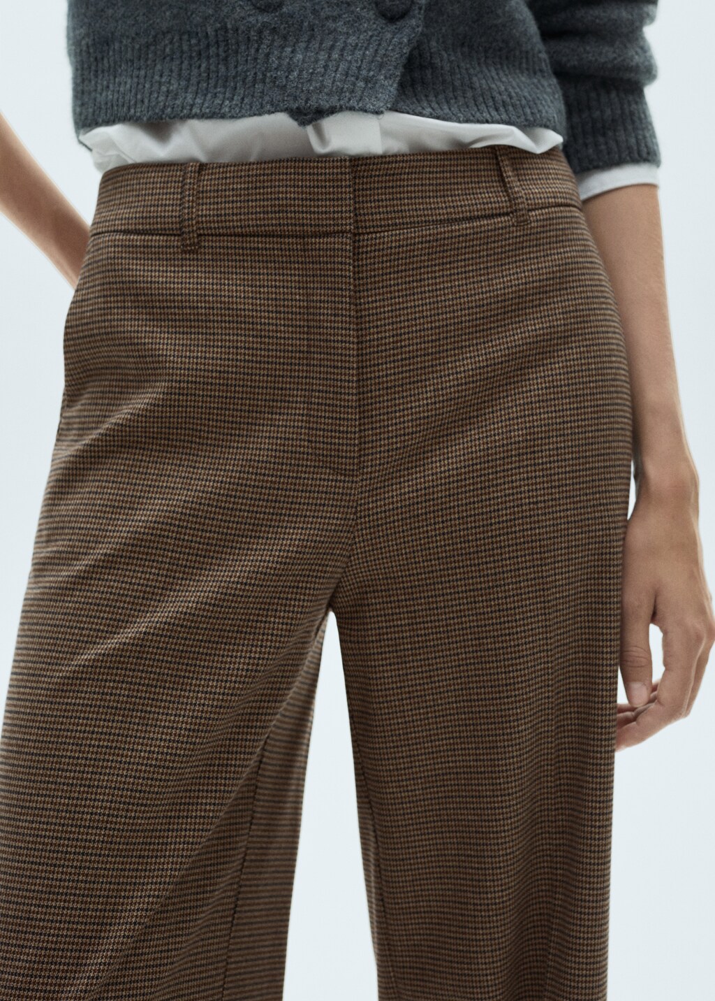 Mid-rise wideleg trousers - Brown
