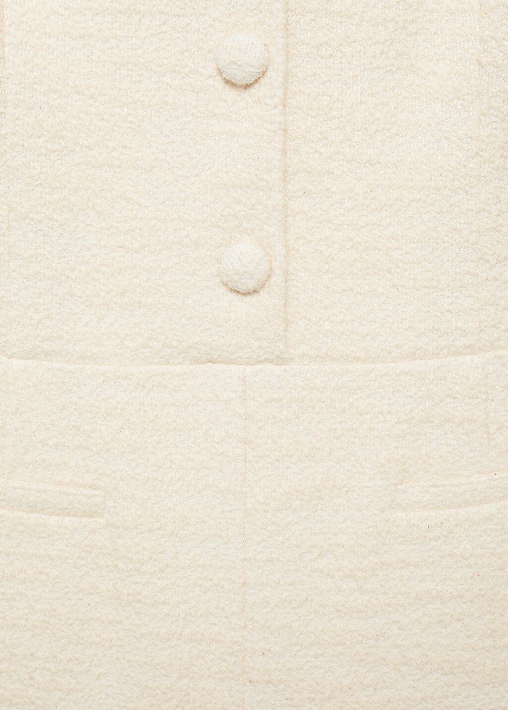 Buttoned tweed jumpsuit - Ecru