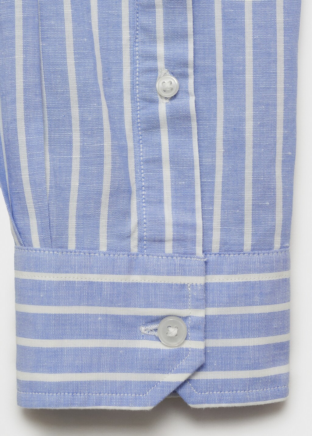 Striped cotton linen shirt - Blue