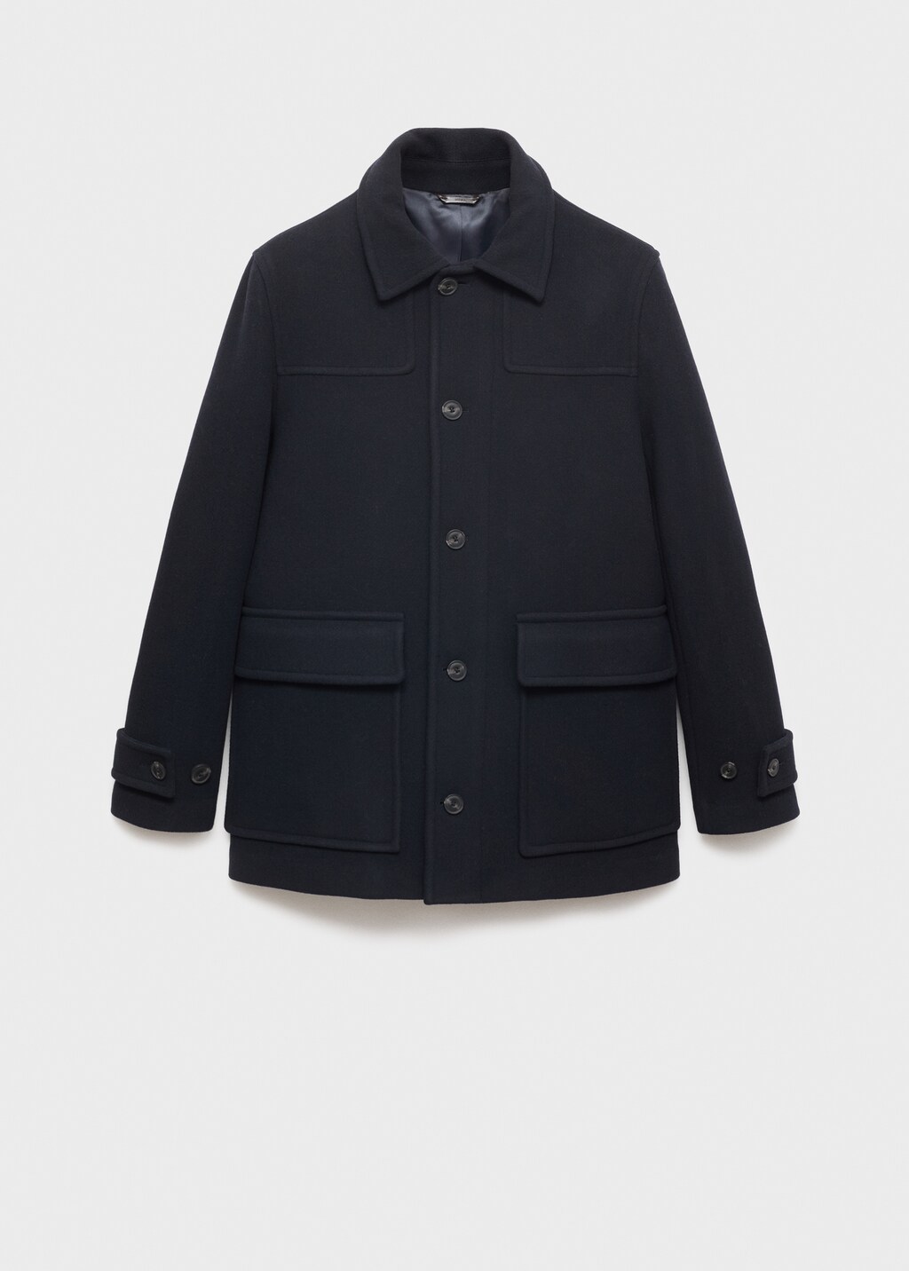 Detachable hood wool coat - Khaki