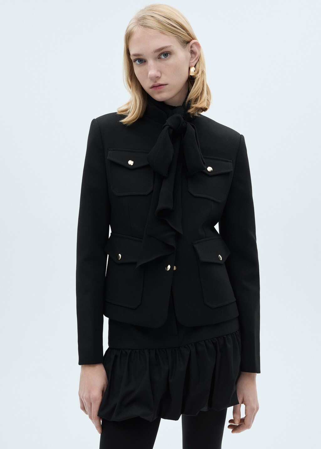 Balloon ruffled mini-skirt - Charcoal