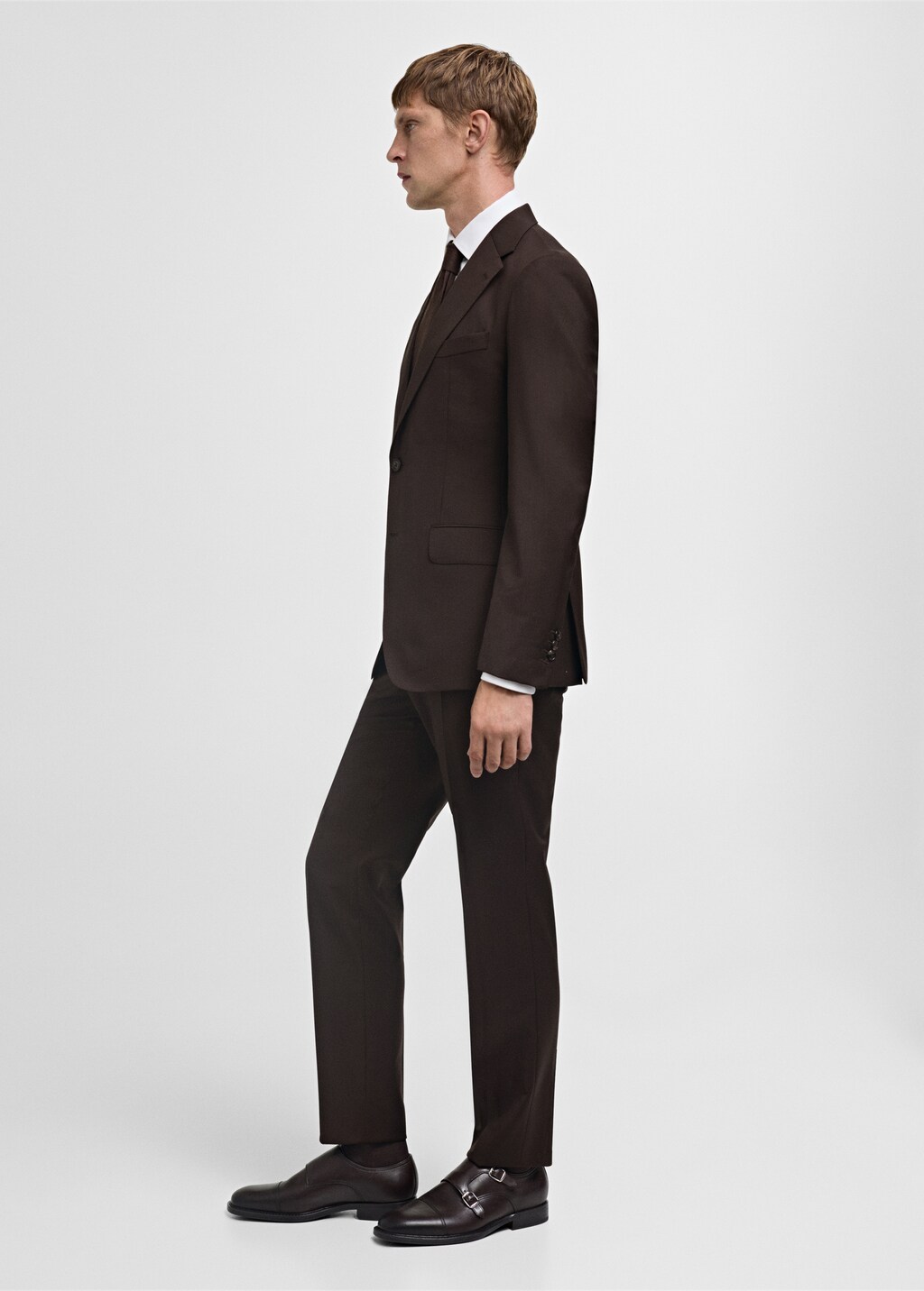 Venice 100% virgin wool suit trousers - Brown
