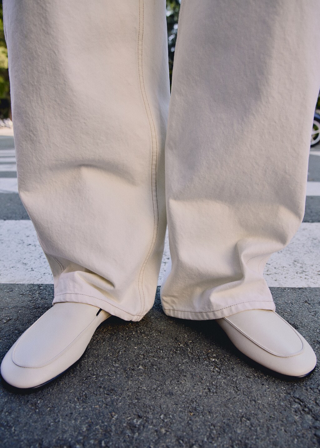 Leather loafers - White