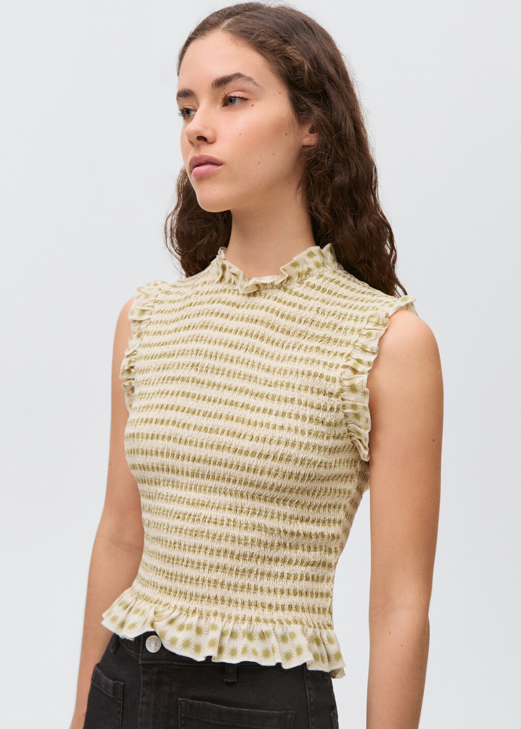 Ruffles printed blouse - Off White