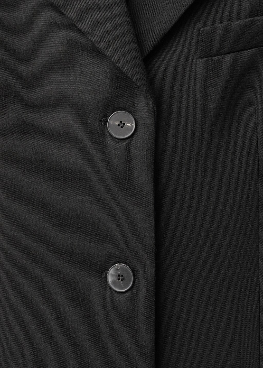 Straight button suit blazer - Black