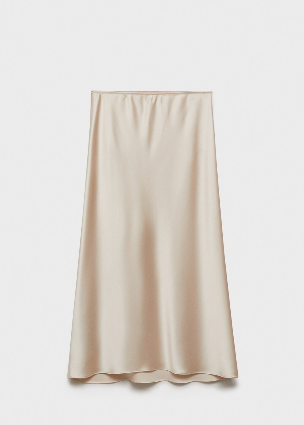 Midi satin skirt - Ecru