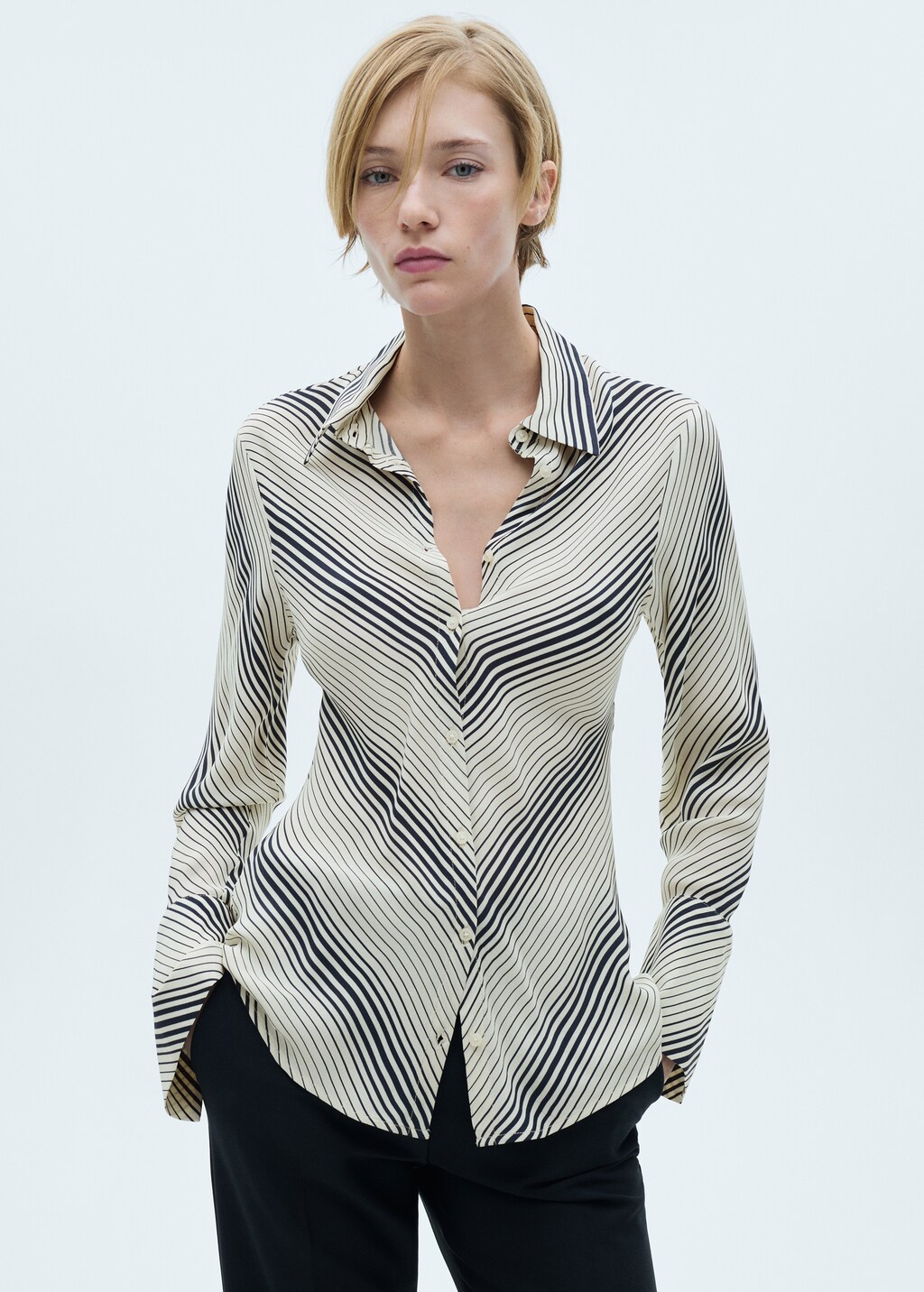 Striped shirt with flared sleeves - Off White