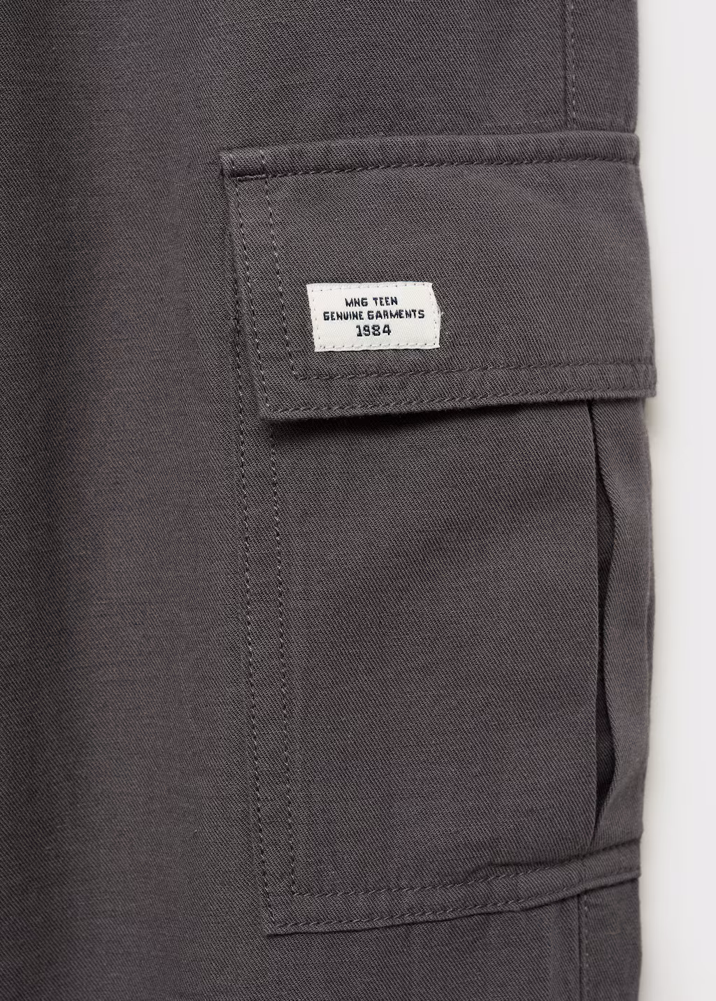 Cotton-linen cargo trousers - Charcoal