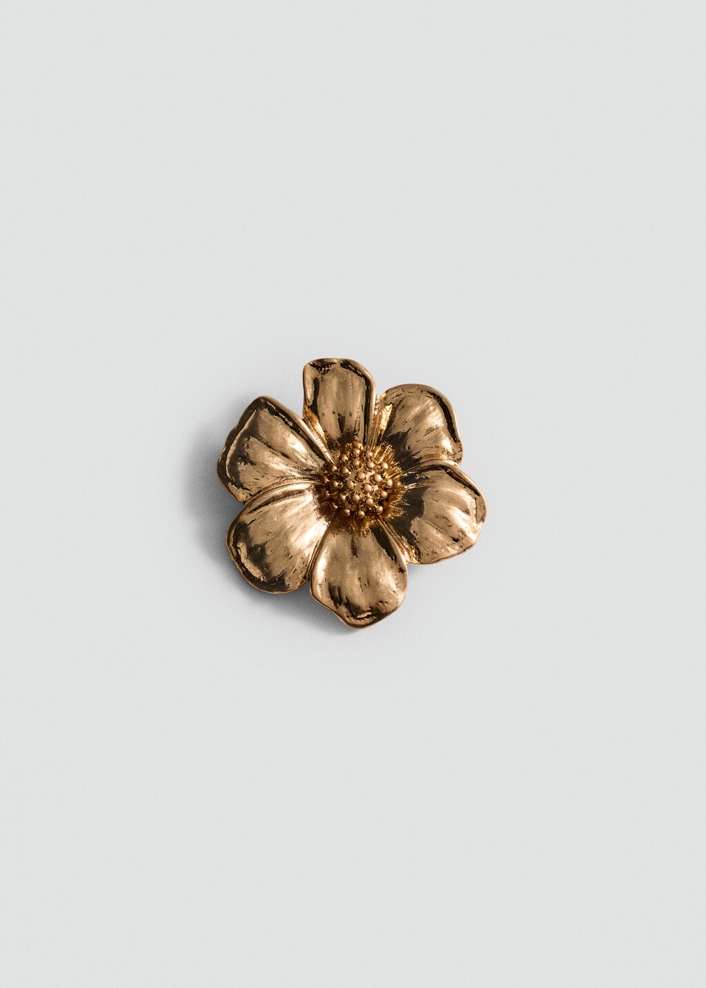 Metallic flower brooch - Gold