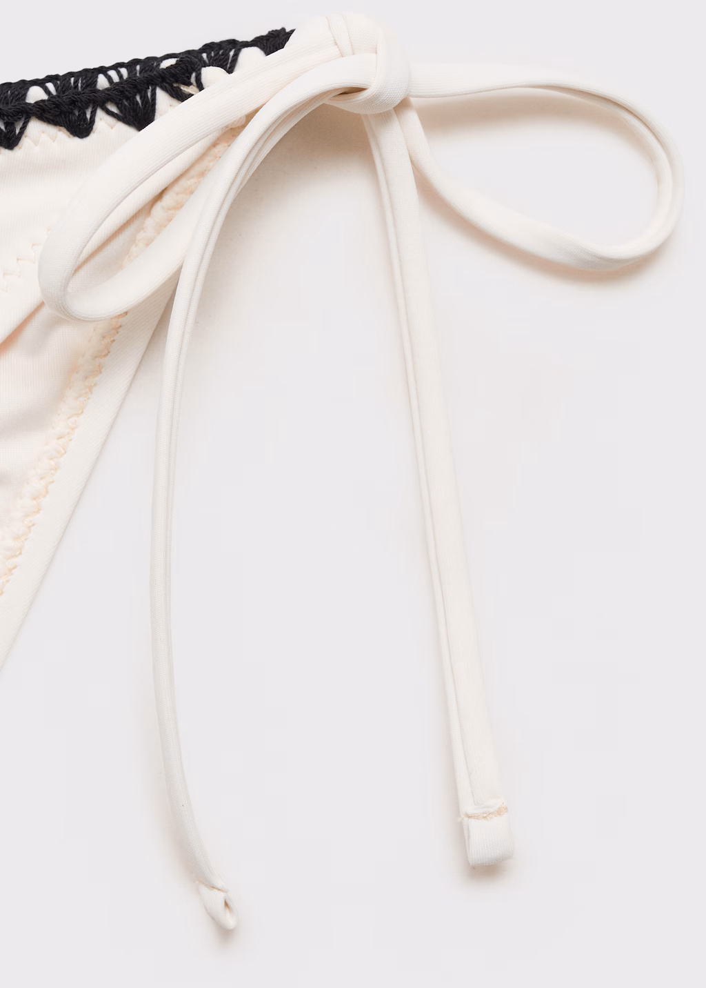 Bikini bottom with contrasting trims - White