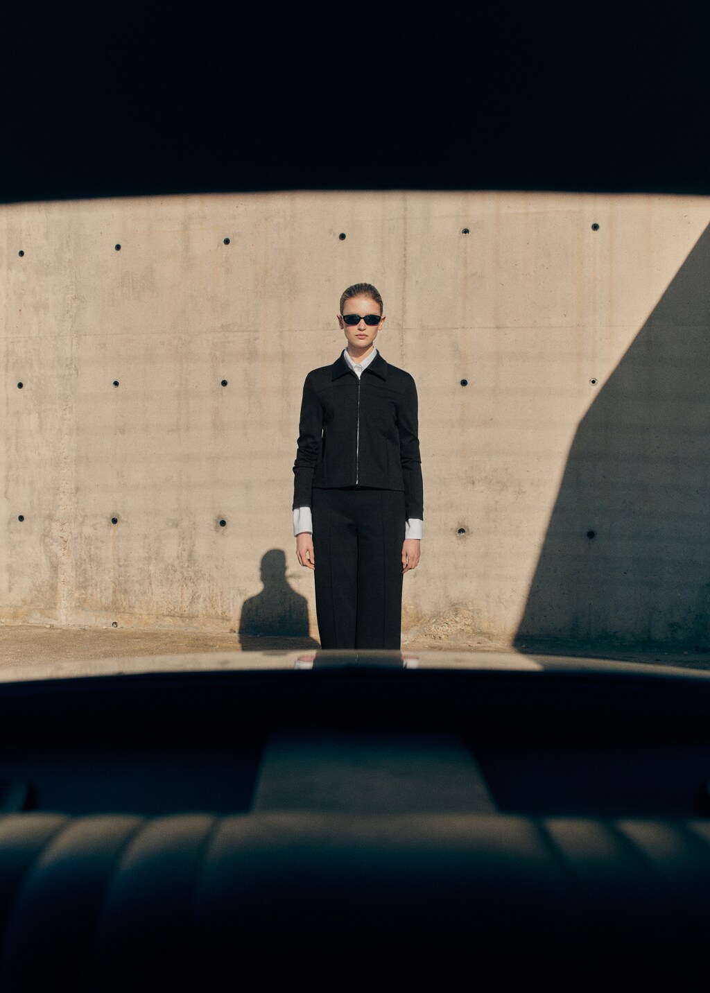 Zipper fitted jacket - Black