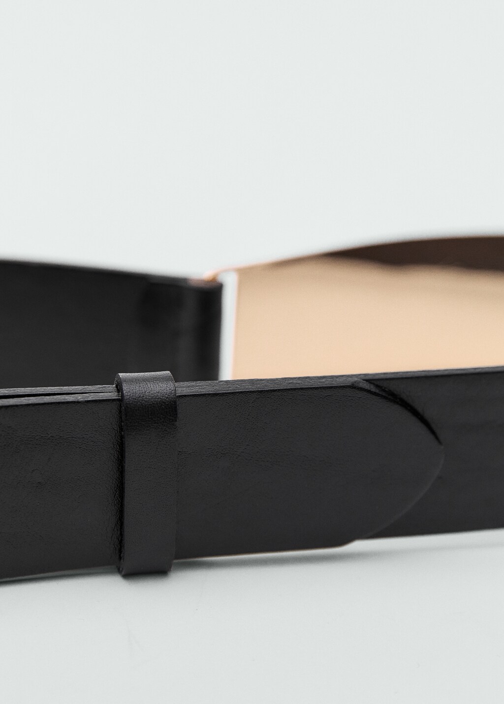 Maxi leather belt with metallic detail - Black