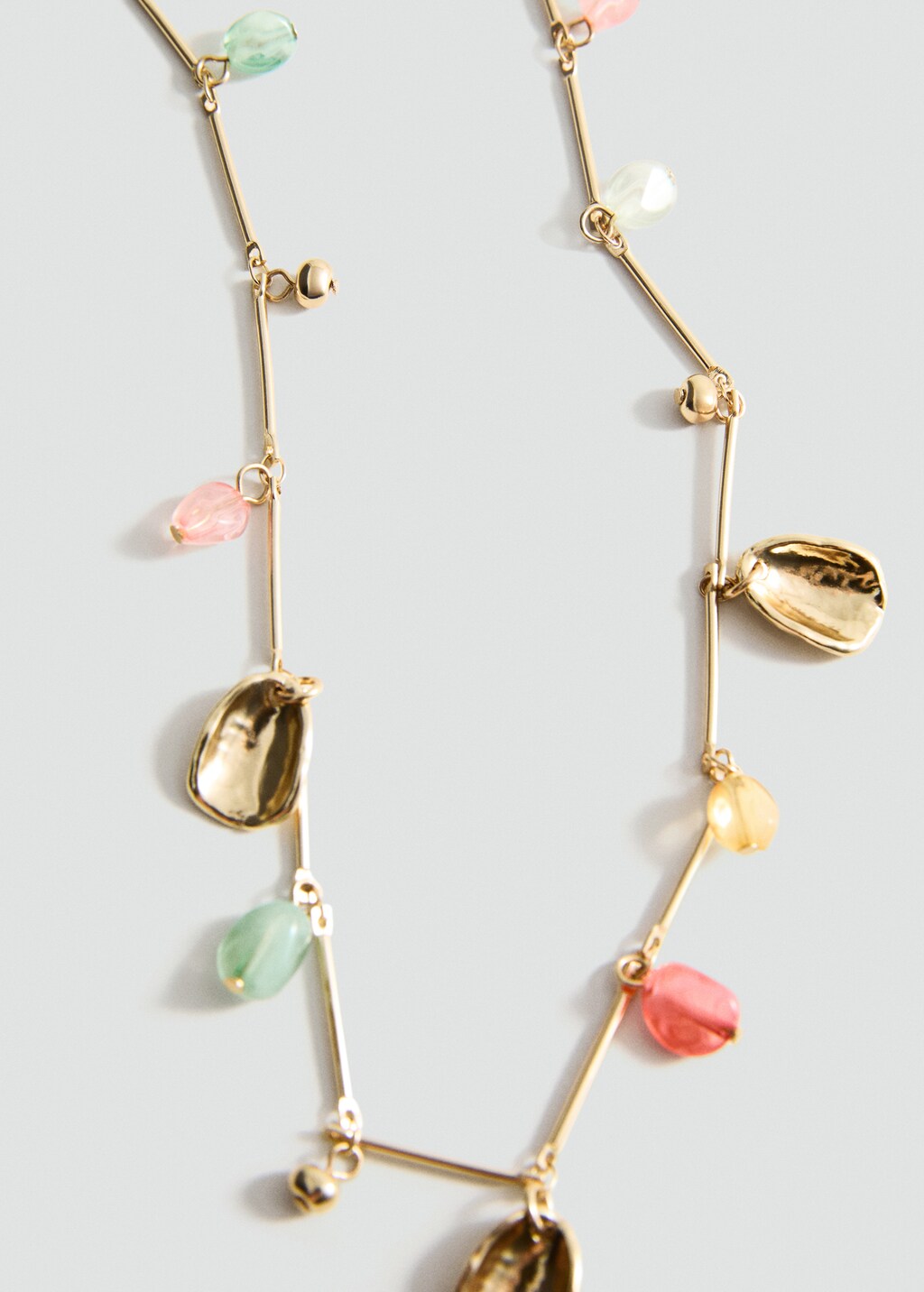 Combined bead chain necklace - Gold