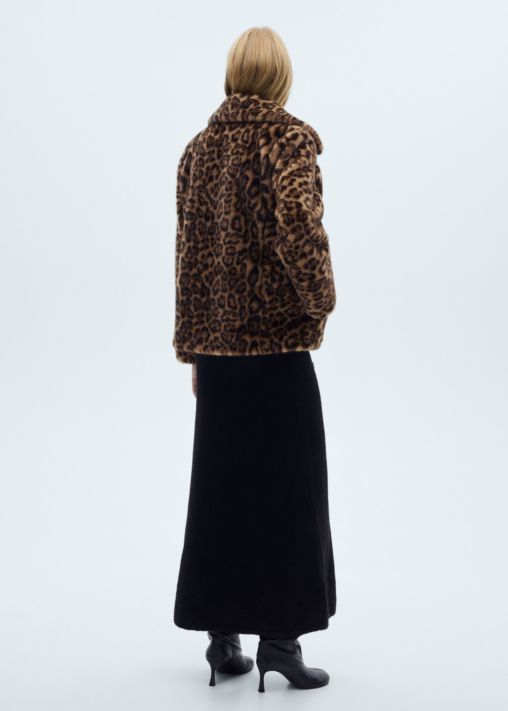 Fur-effect leopard-print coat - Medium Brown