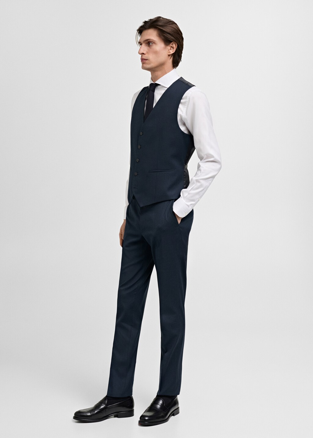Slim-fit suit waistcoat - Dark Navy