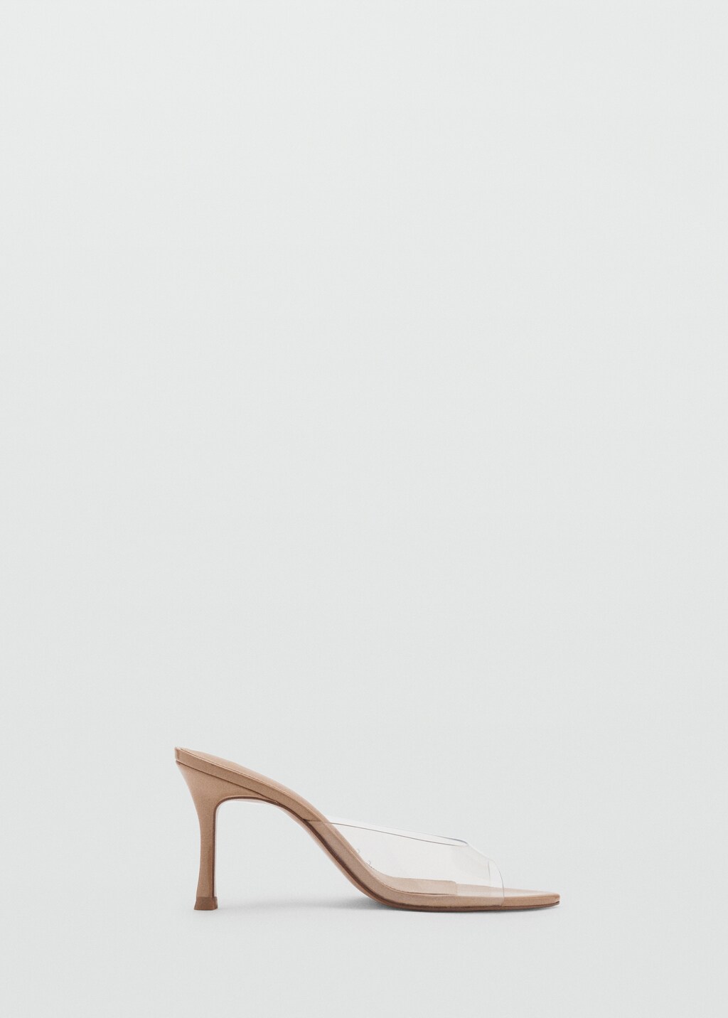 Heeled shoes with vinyl panel - Nude
