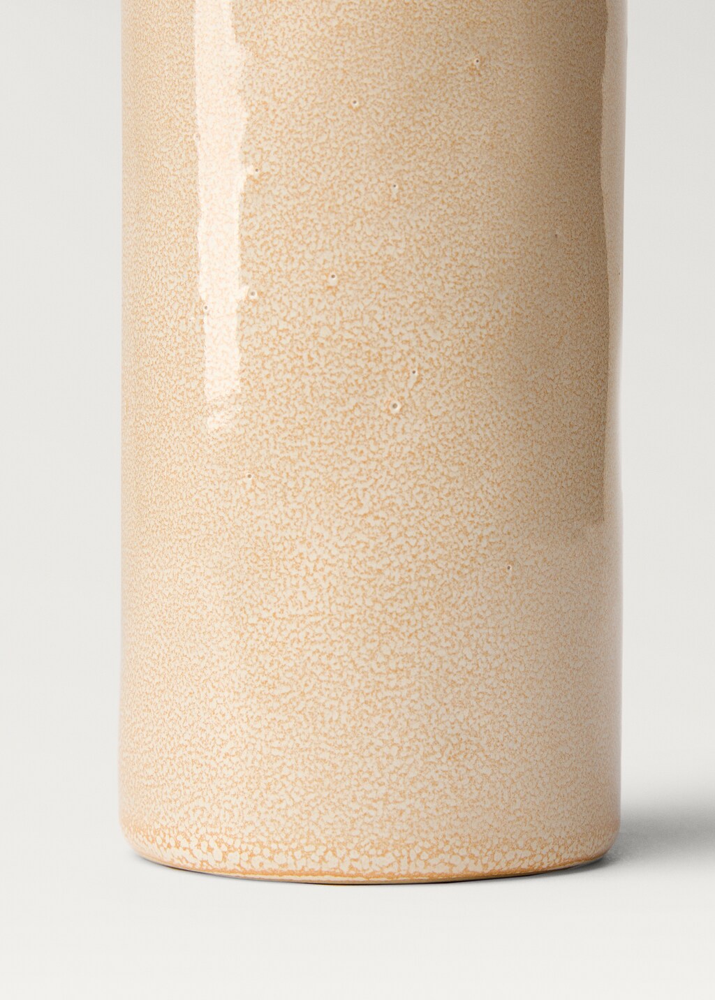 Stoneware cylindrical vase 30cm - Beige