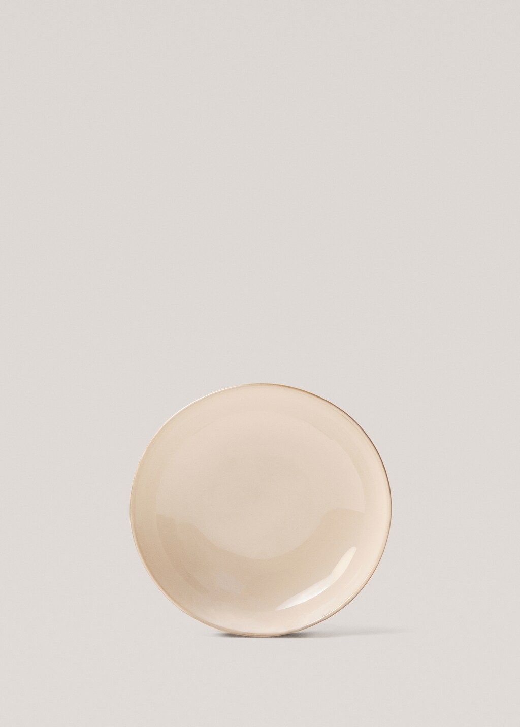 Stoneware soup plate with rim - Ecru