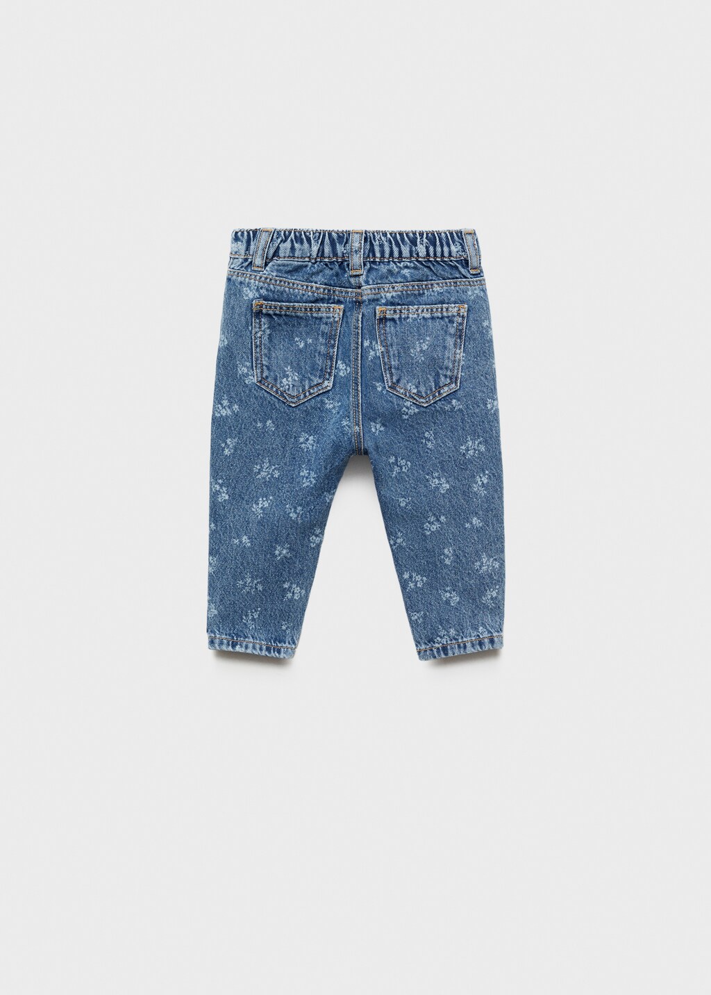 Printed straight jeans - Medium Blue