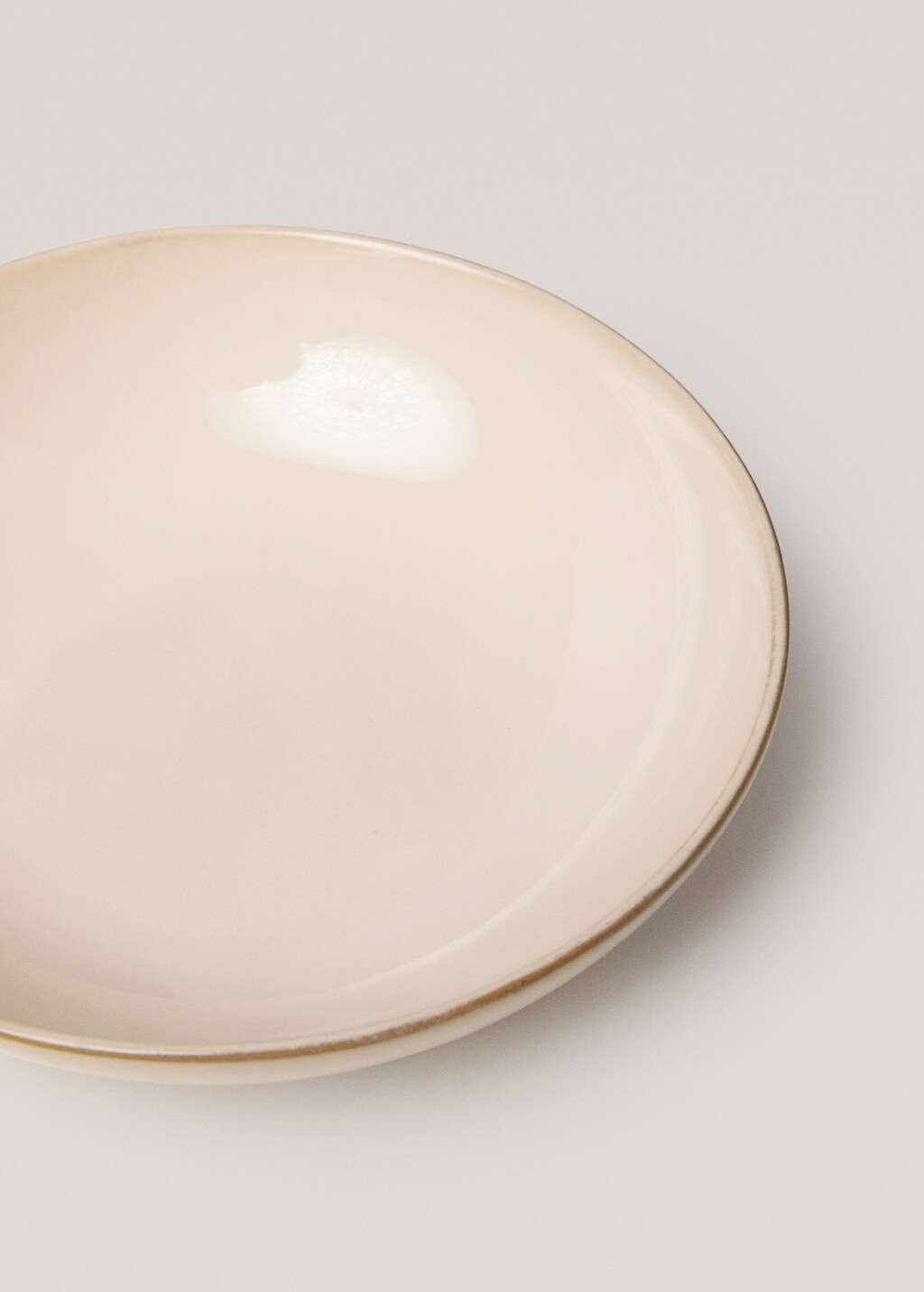 Stoneware soup plate with rim - Ecru