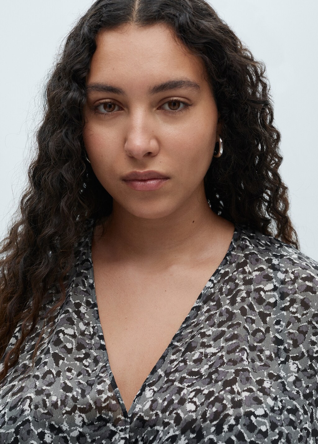 Animal-print ruffled dress - Black