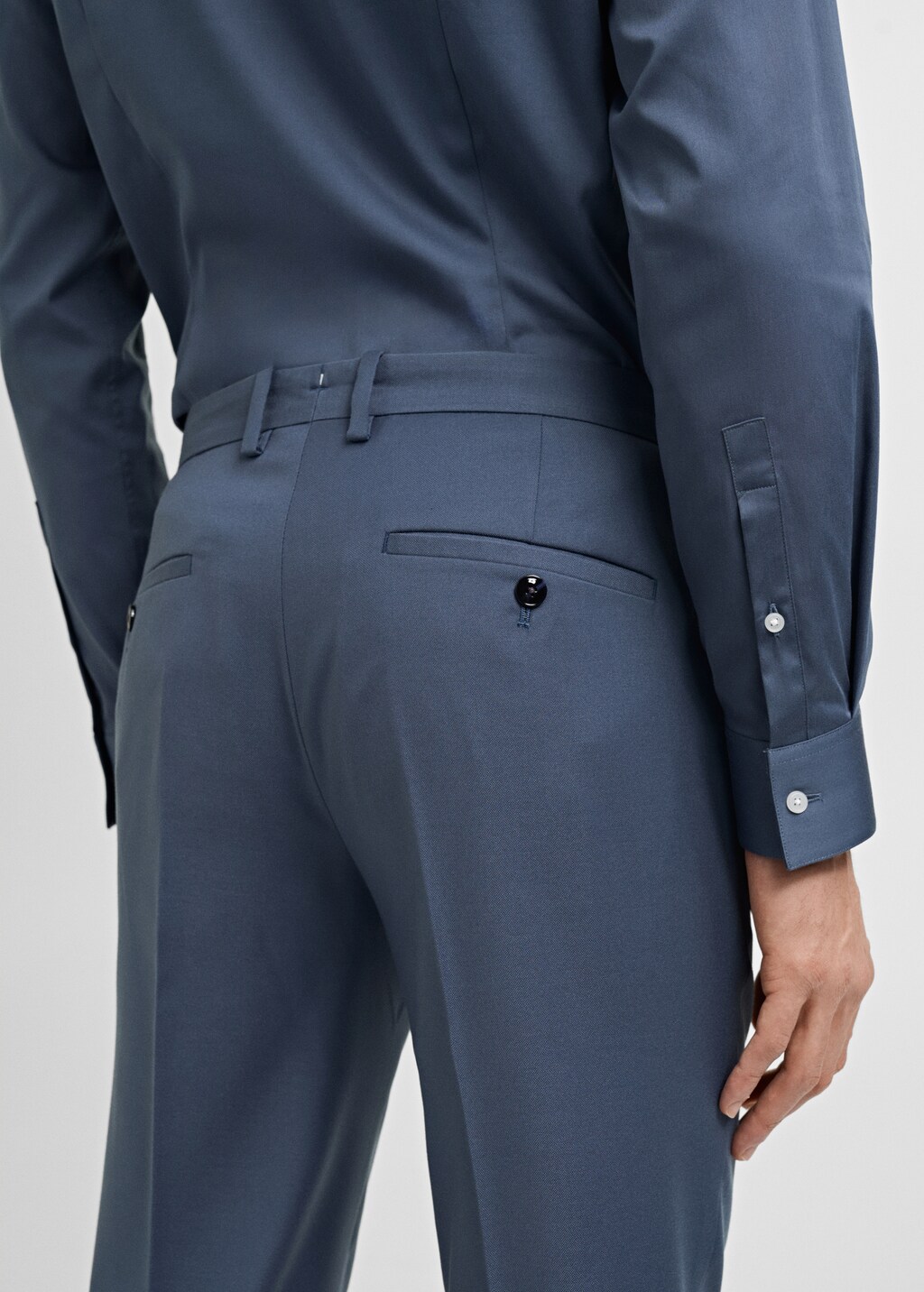 Stretch fabric super slim-fit suit trousers - Dark Navy