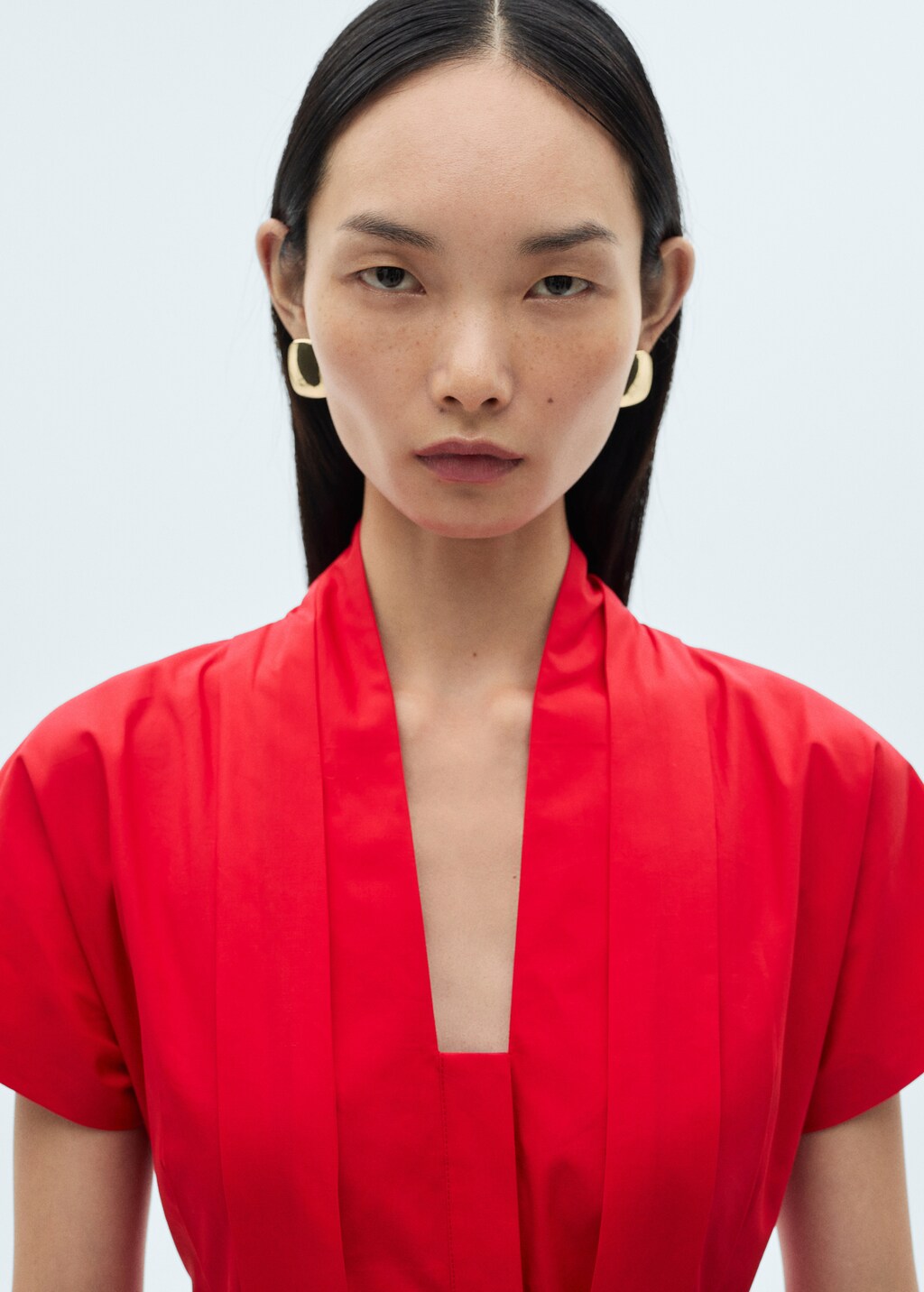 Bow pleats dress - White