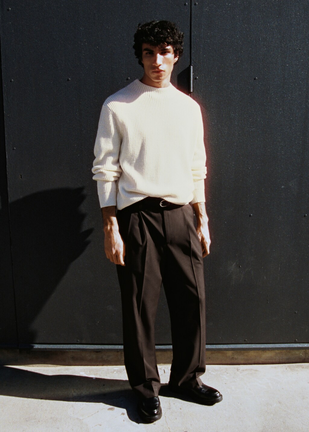 Knitted cotton sweater - Off White