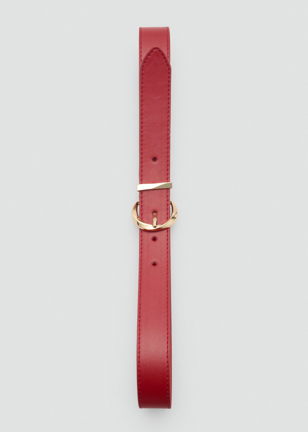 Oval buckle belt - Ecru
