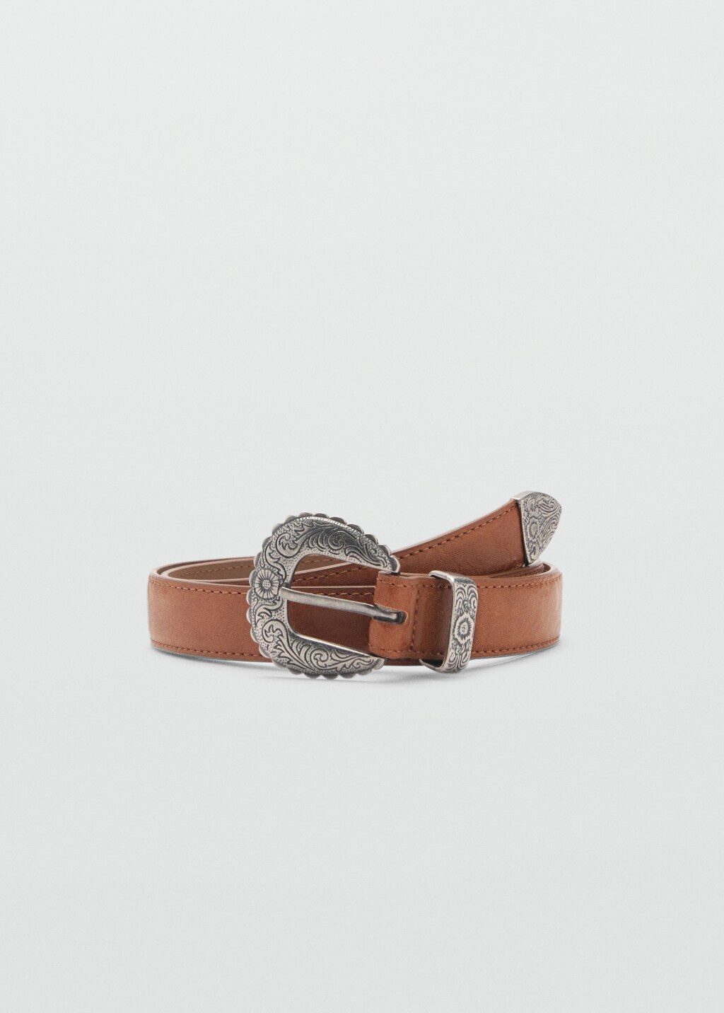 Embossed buckle belt - Black