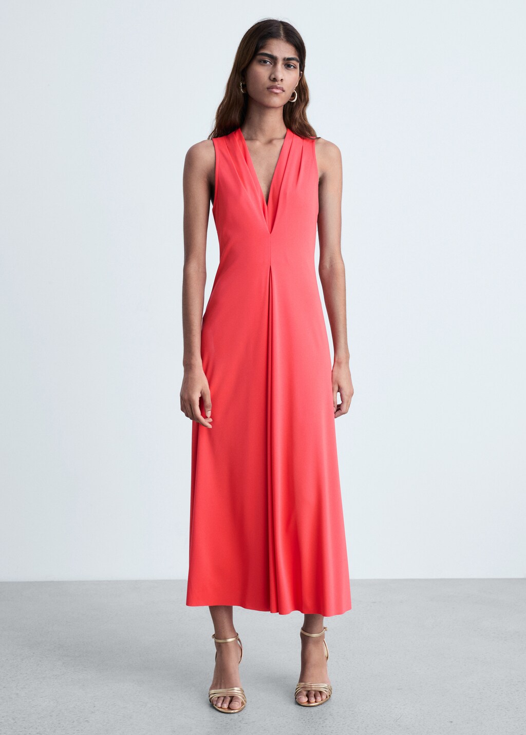 V-neck knitted dress - Black