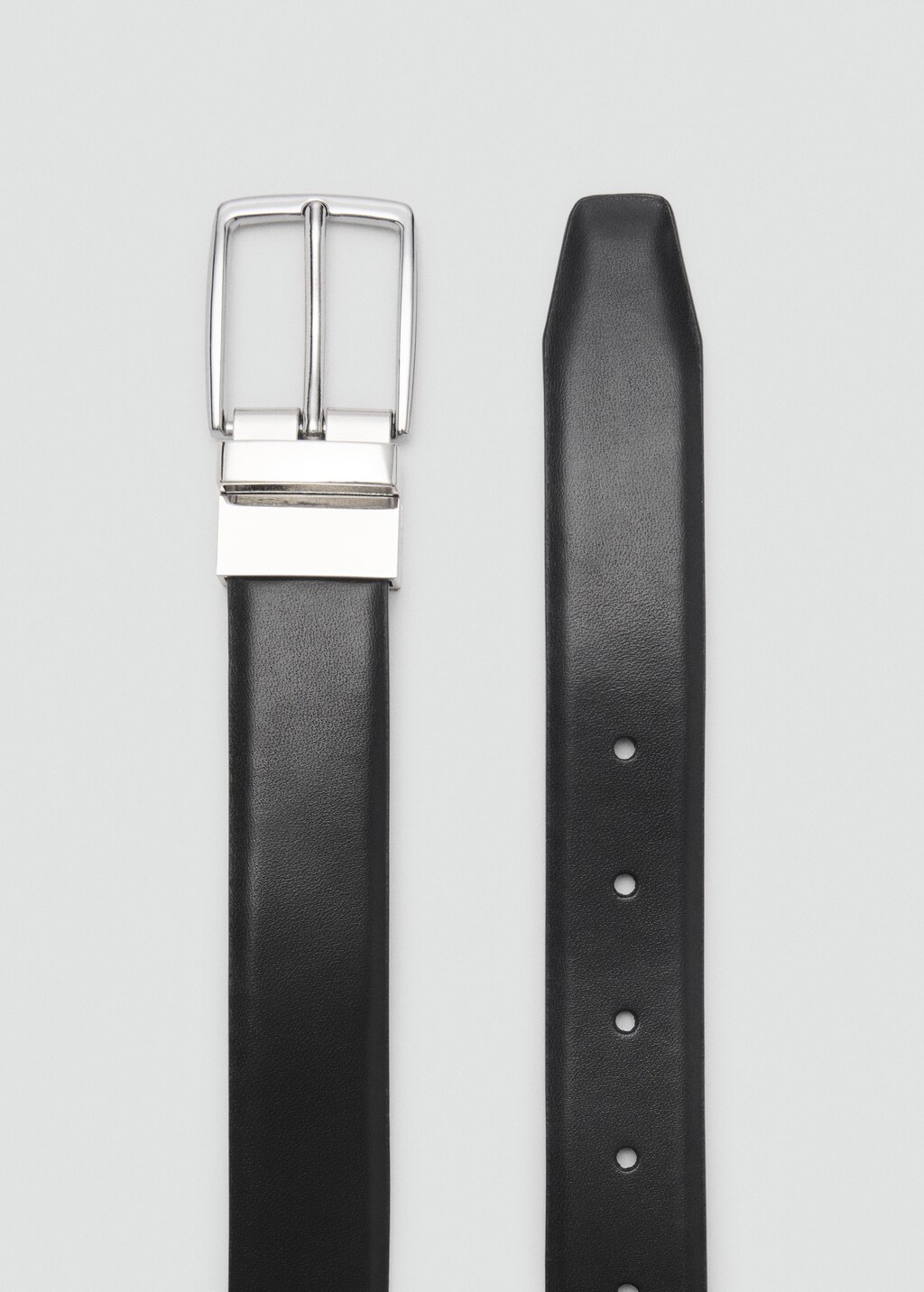 Reversible suit leather belt - Black