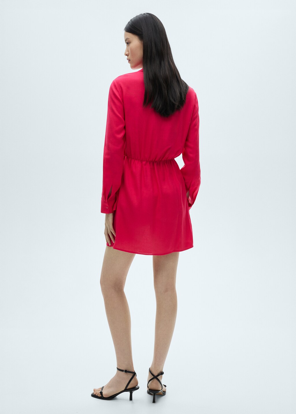 Knot detail shirt dress - Red