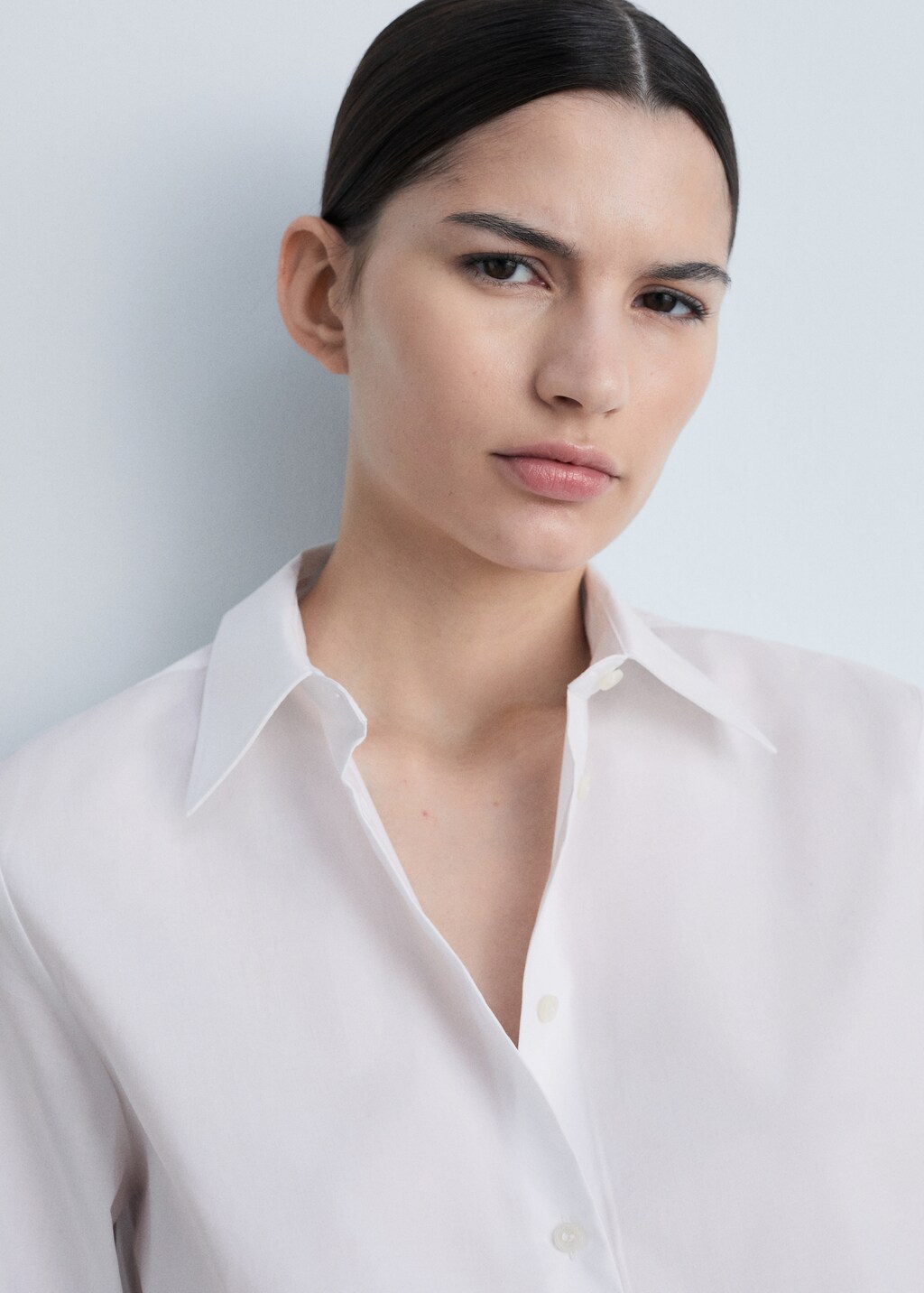 Regular cotton lyocell-blend shirt - Blue