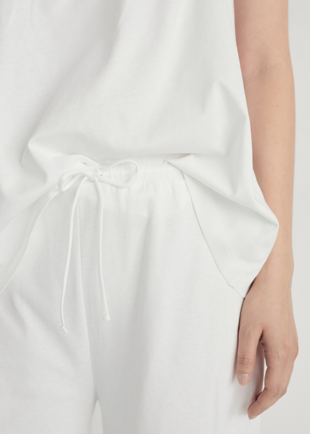 Long cotton trousers - White