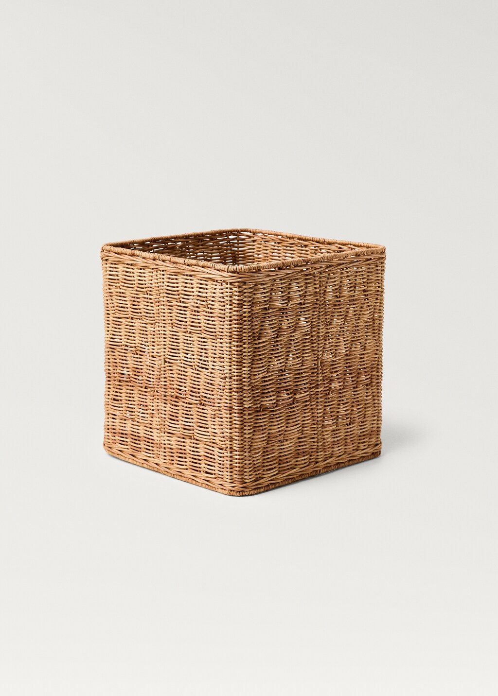 Medium square rattan basket - Brown