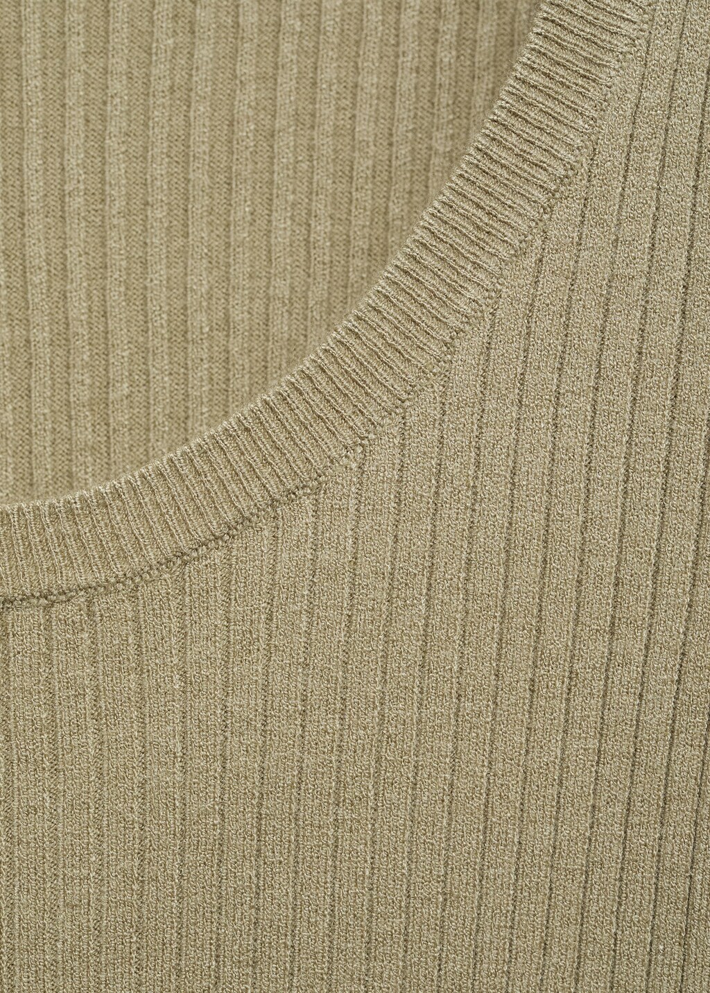 Knitted ribbed sweater - Khaki