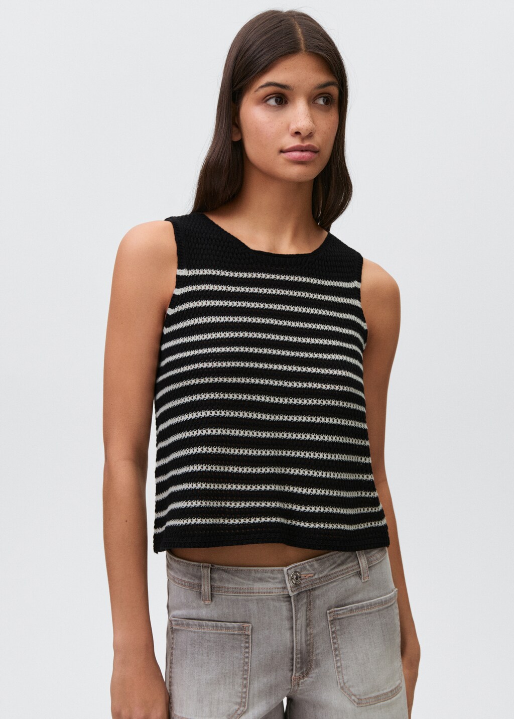 Striped knit top - Off White