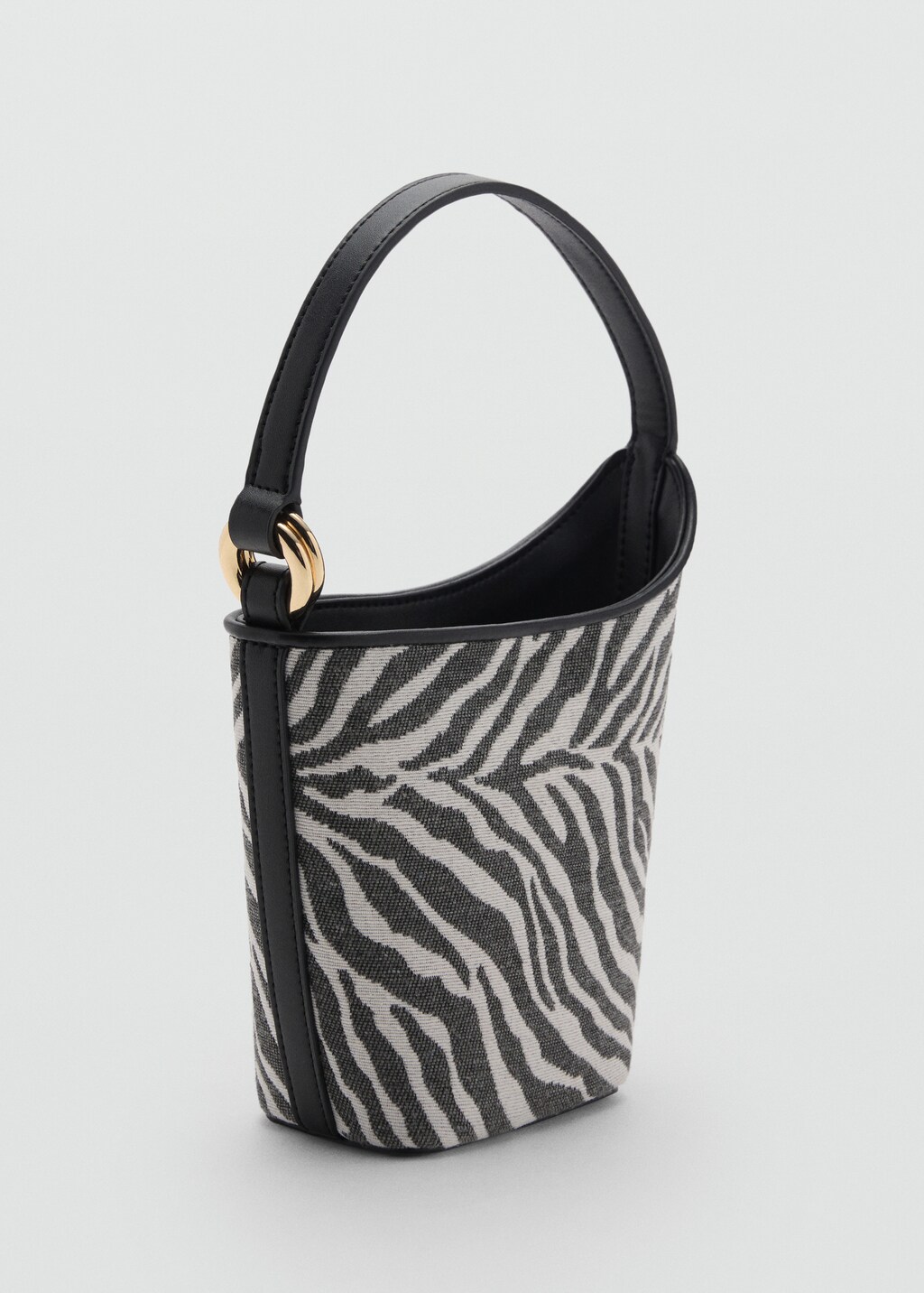 Zebra-print bucket bag - Black