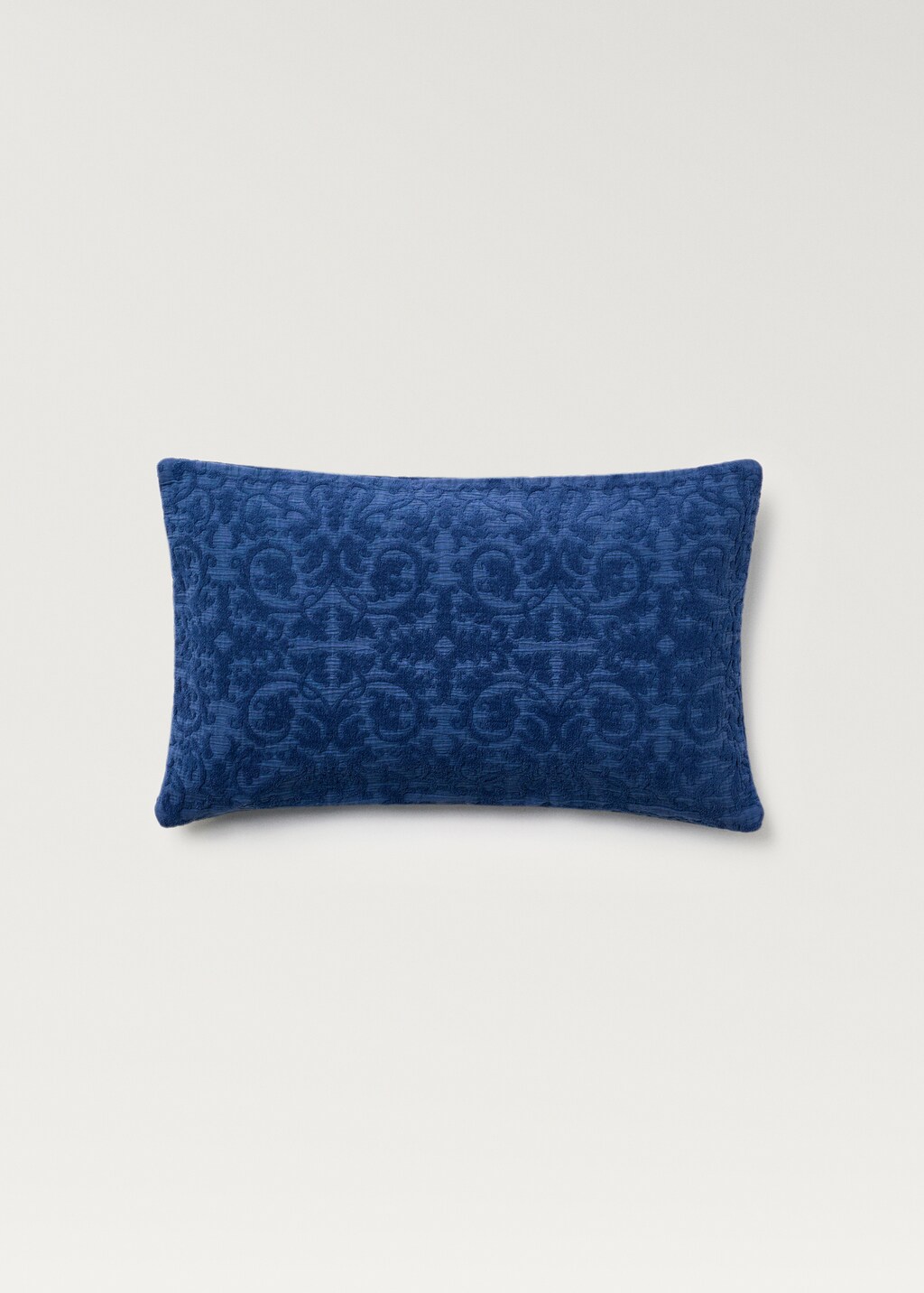 Cushion cover jacquard flowers 30x50 cm - Blue