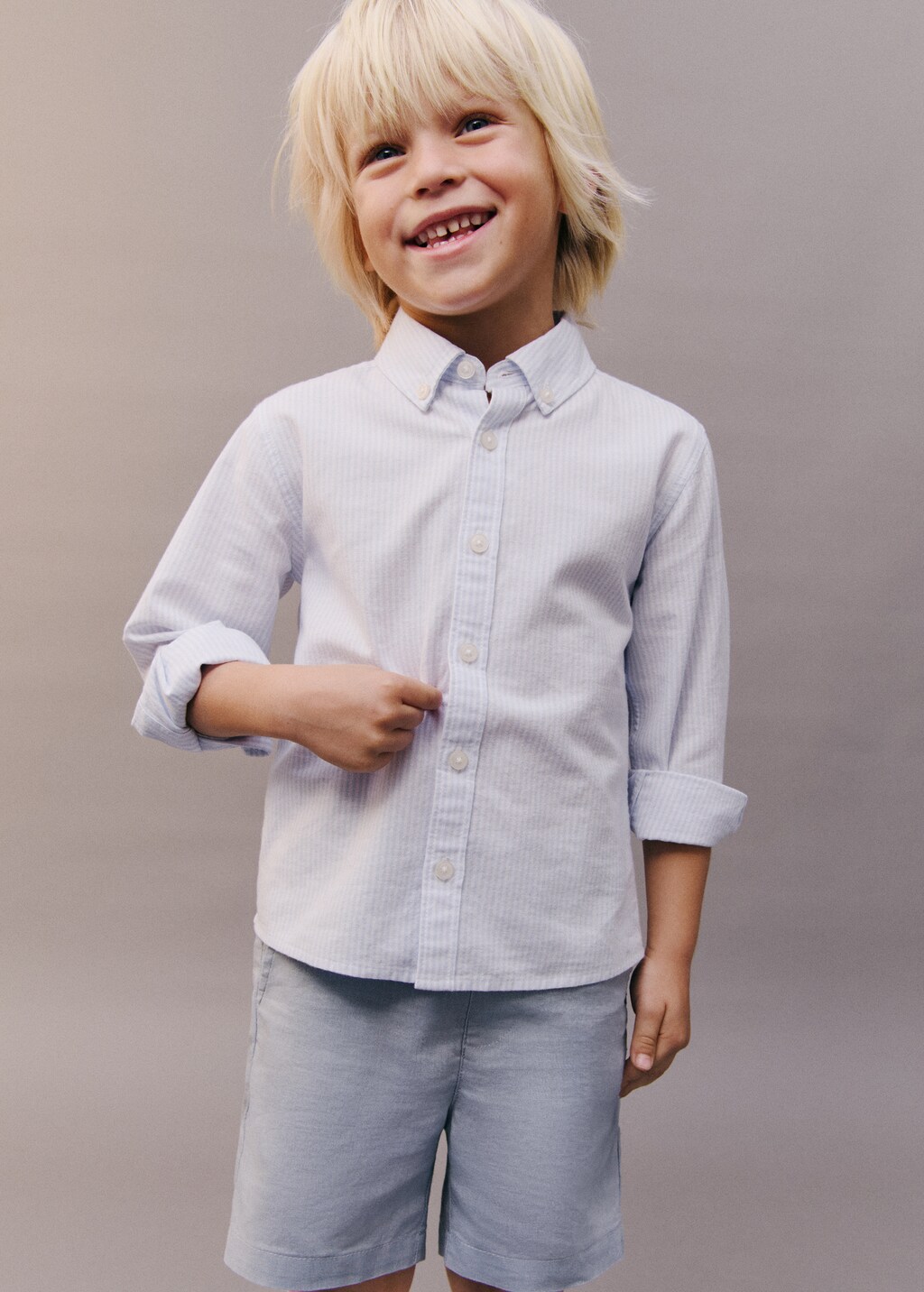 Striped Oxford shirt - Sky Blue