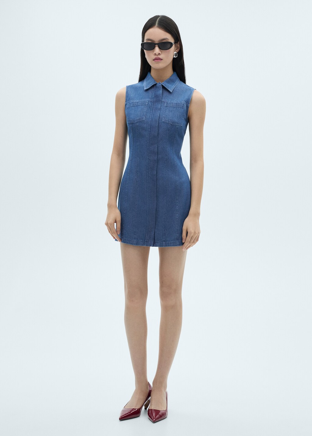 Short denim dress - Medium Blue