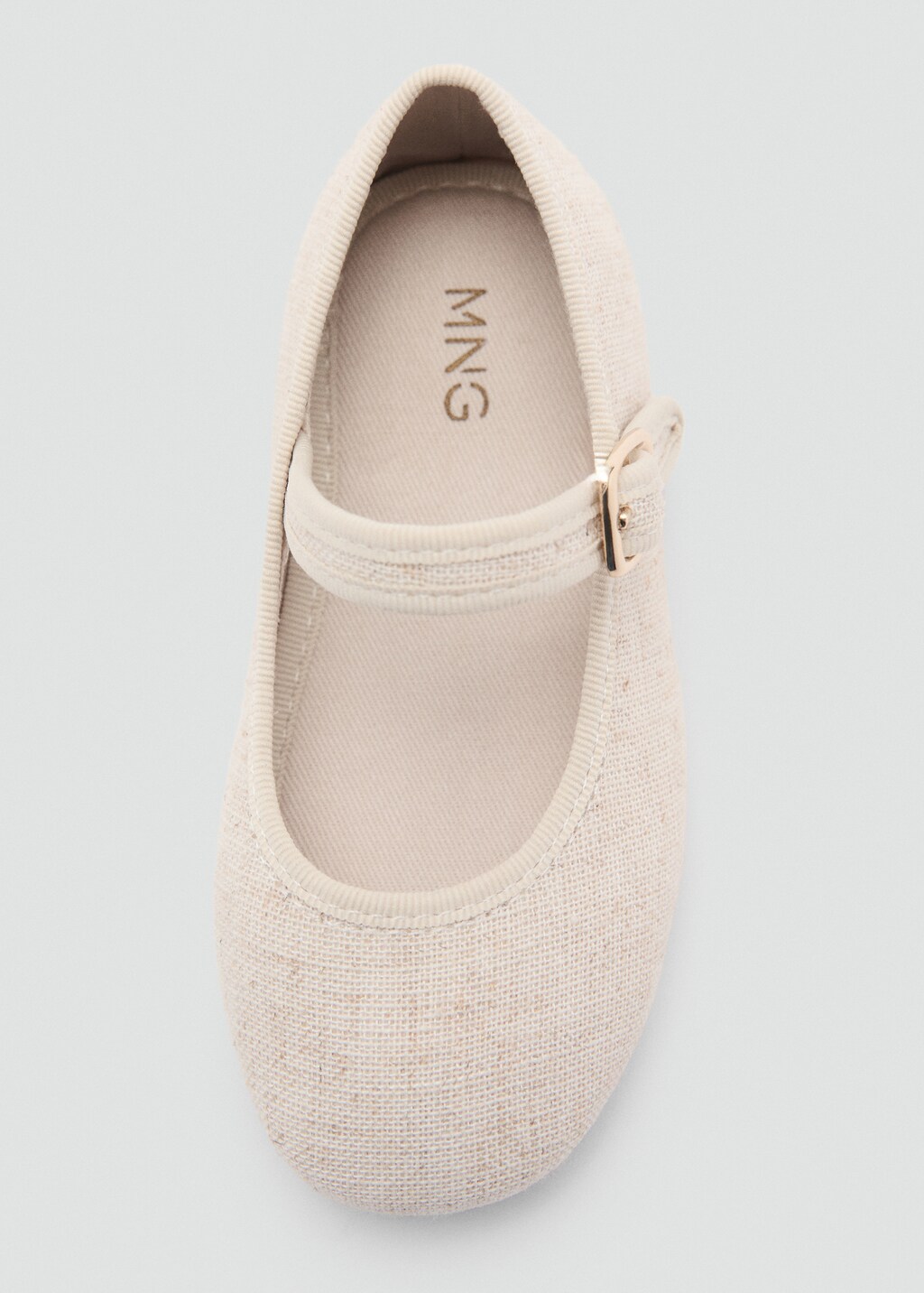 Round-toe ballet flats with buckle - Sand