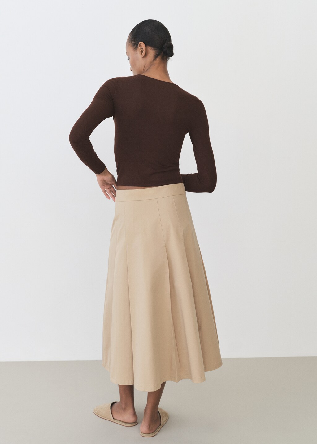 Fine-knit fitted sweater - Ecru