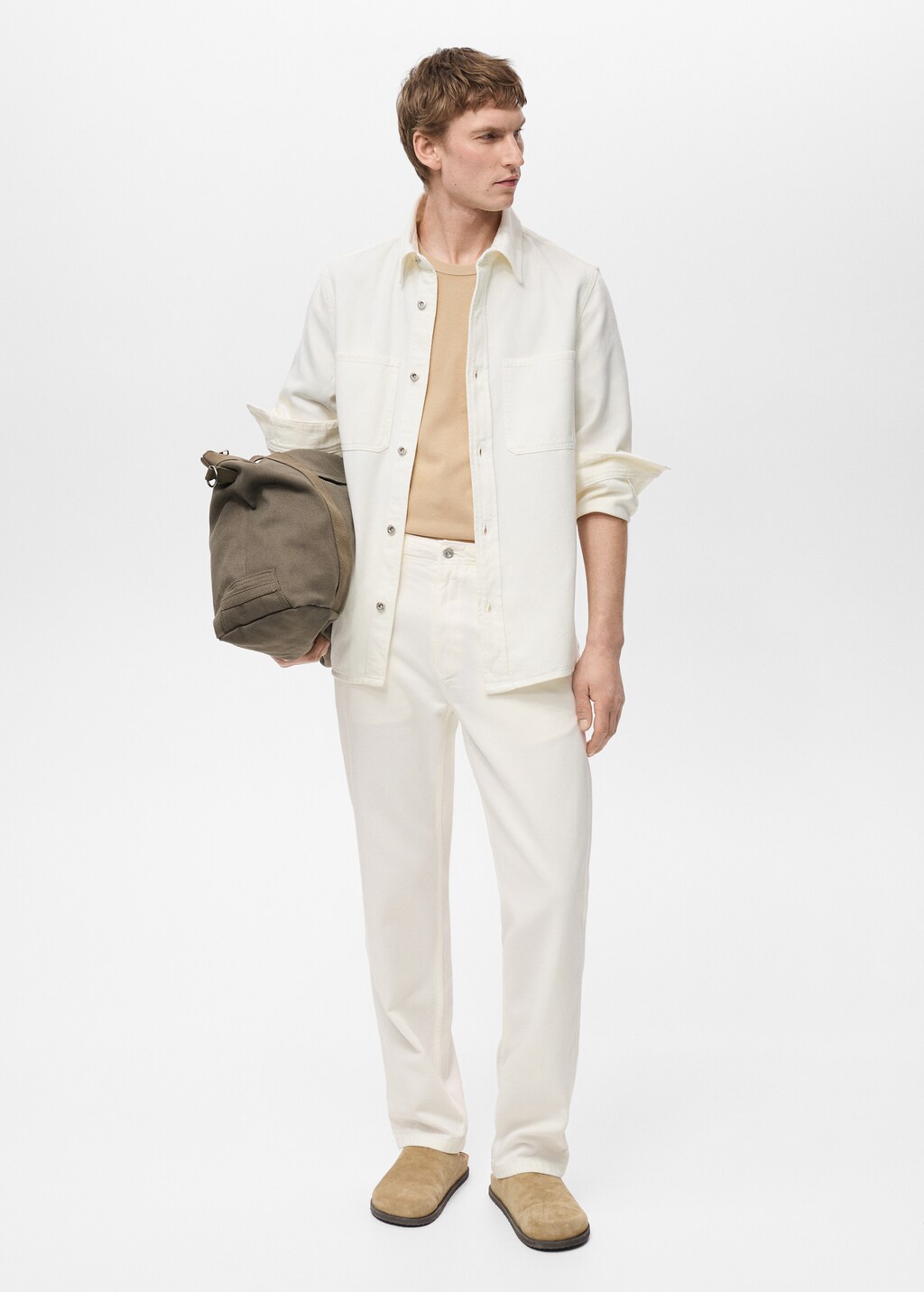 Lyocell regular-fit jeans - Beige